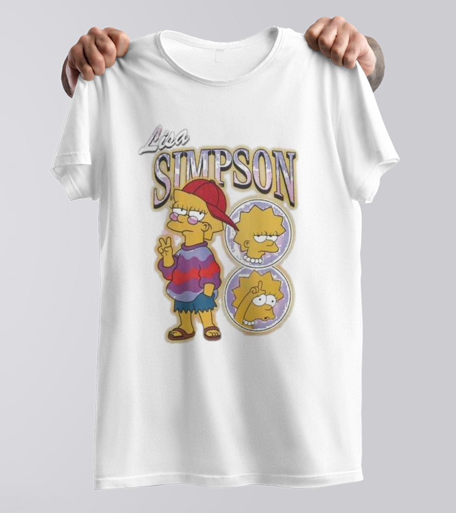 Lisa Simpson Peace Sign Iconic Cartoon Character T-Shirt