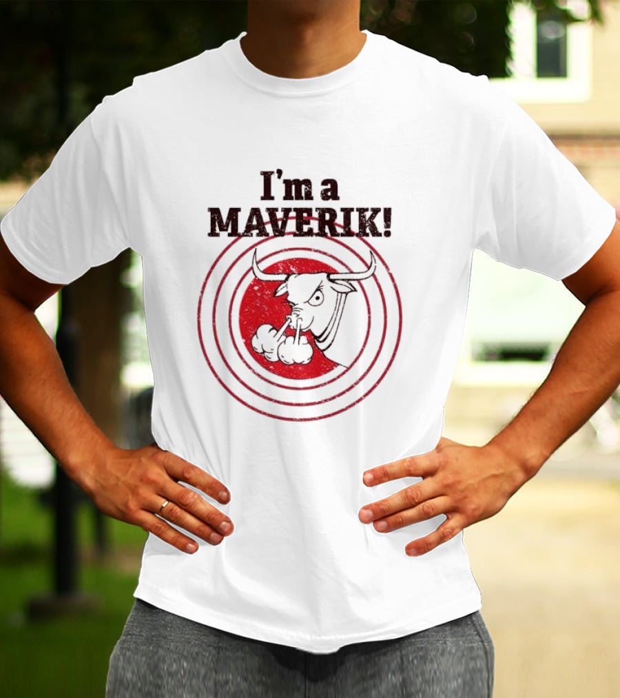 Retro I'm A Maverik Bull With Red Circle Target T-Shirt