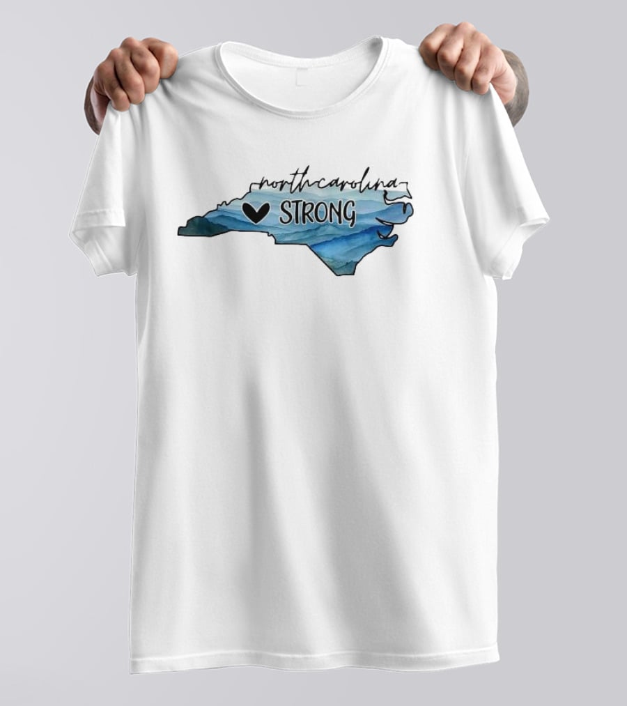 North Carolina Strong Heart Map T-Shirt