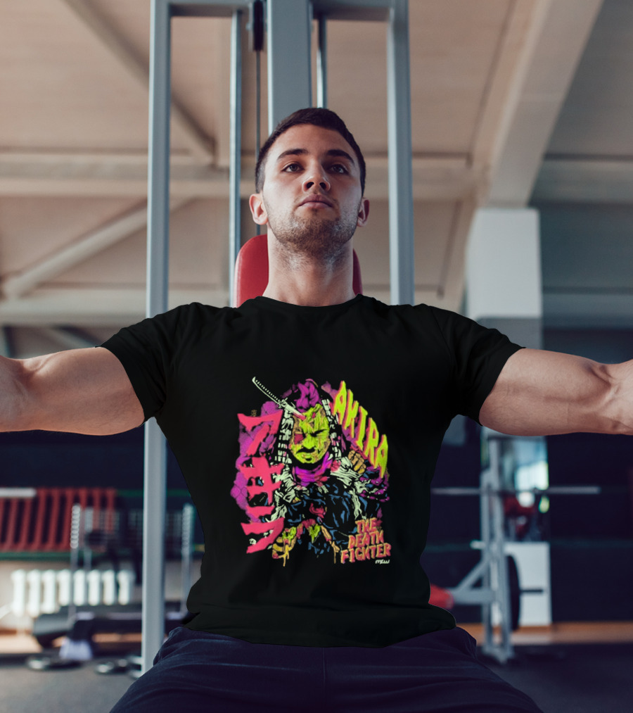 Akira Zombie Samurai Death Fighter In Neon Colors T-Shirt