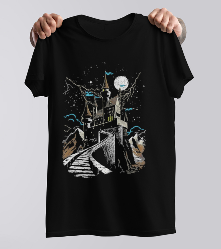 Dark Keep Moonlit Castle Vintage Intotheam T-Shirt