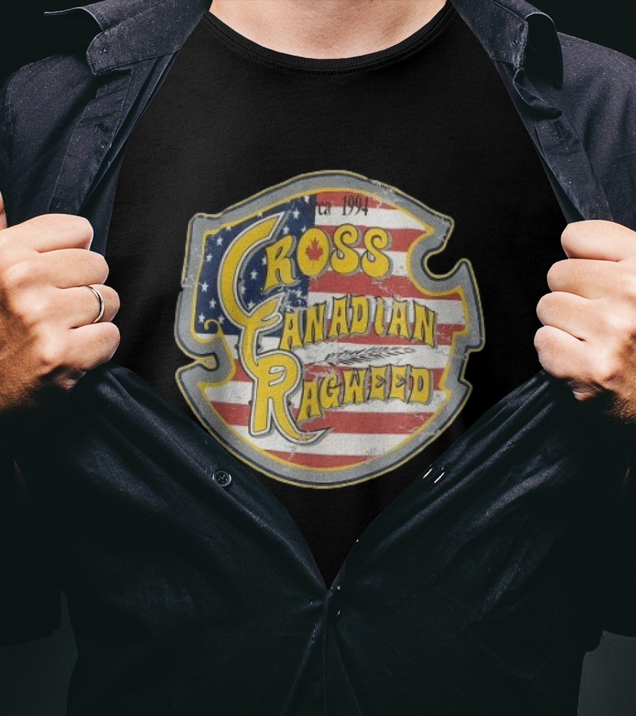 I Miss Ragweed Cross Canadian Ragweed Est 1994 American Flag Canadian Leaf T-Shirt