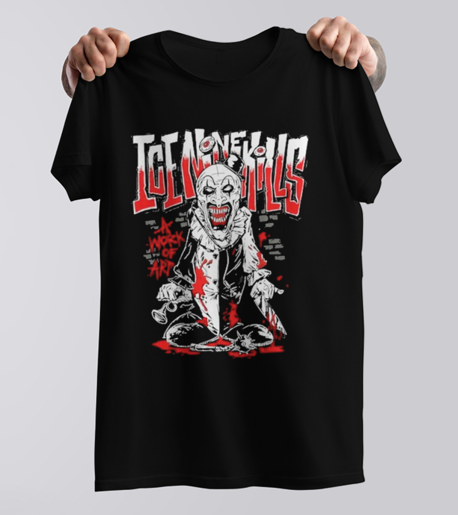 Ice Nine Kills A Work Of Art Cartoon Creepy Clown T-Shirt