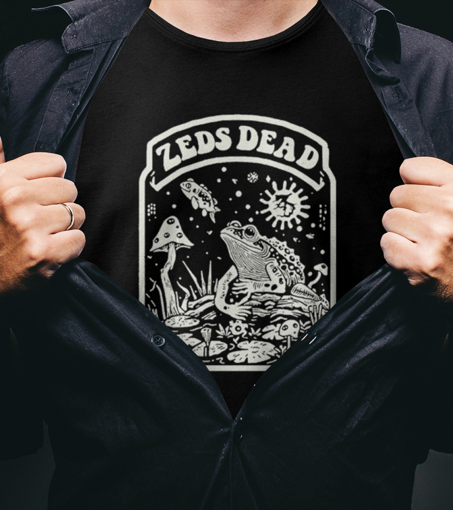Zeds Dead Frog Cosmic Nature Scene T-Shirt