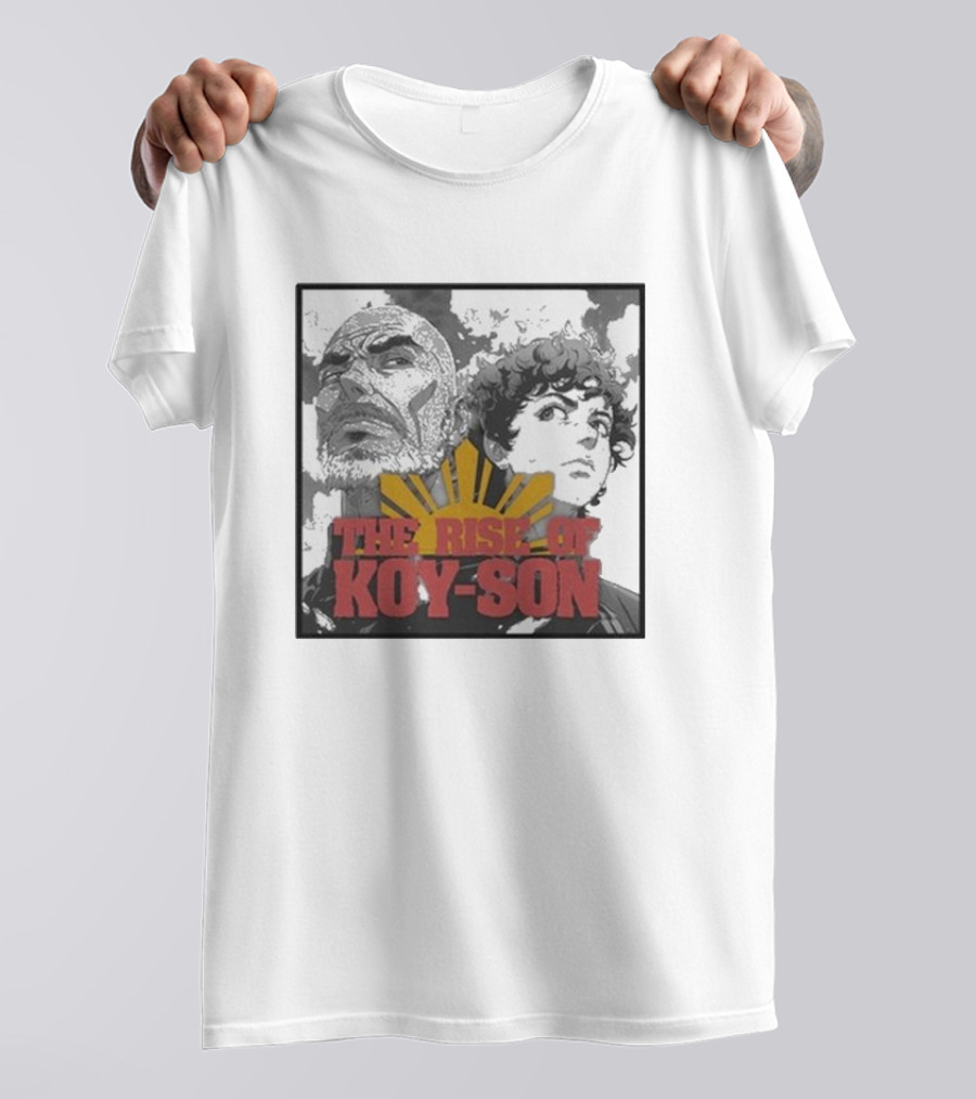 The Rise Of Koy-Son Jo Koy Anime Style Featuring Bold Portraits And Yellow Sun T-Shirt