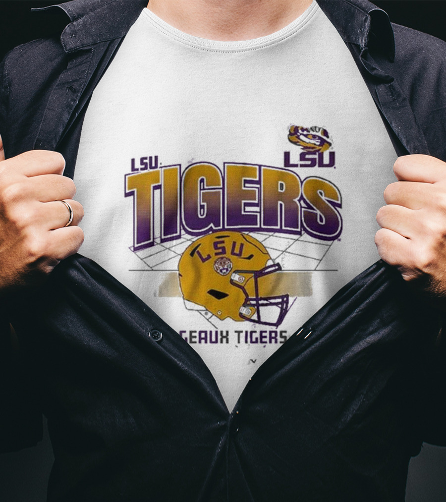 LSU Tigers Geaux Tigers Football Helmet Baton Rouge LA Grid T-Shirt