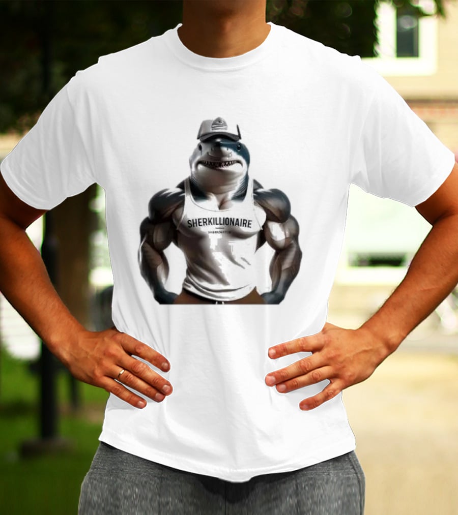 Muscular Shark Sherkillionaire Shirtless Body And Cap T-Shirt