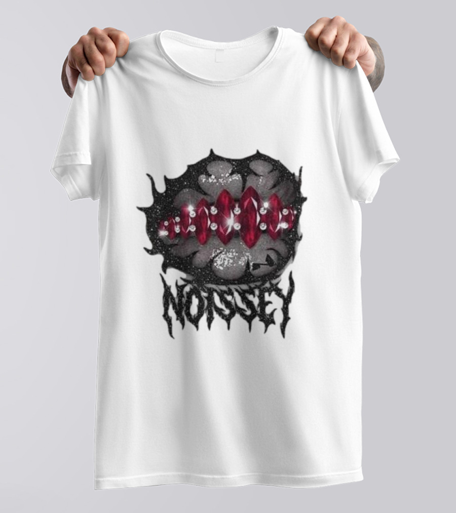 Noissey Rock Night Red Diamond Lip Print T-Shirt