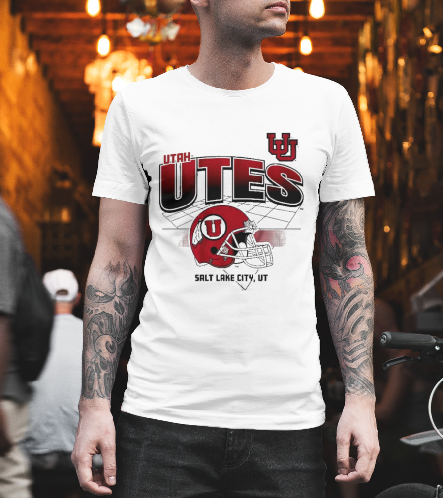 Utah Utes Football Helmet Salt Lake City UT Grid T-Shirt