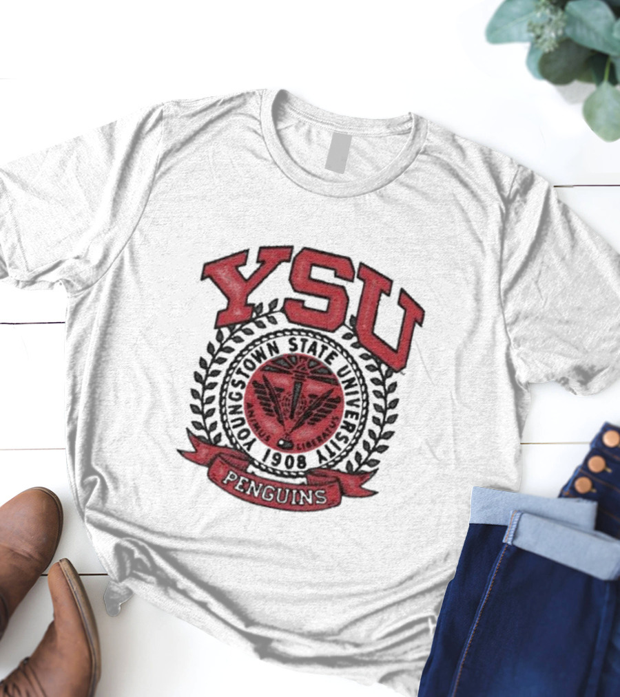 Youngstown Clothing Co Youngstown State University 1908 YSU Penguins Crest T-Shirt