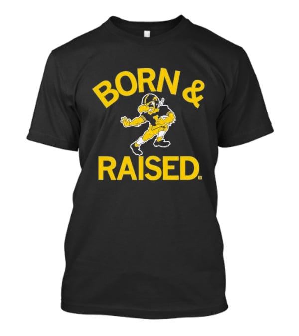 Hawkeyes Born And Raised Vintage Heavyweight Football T-Shirt