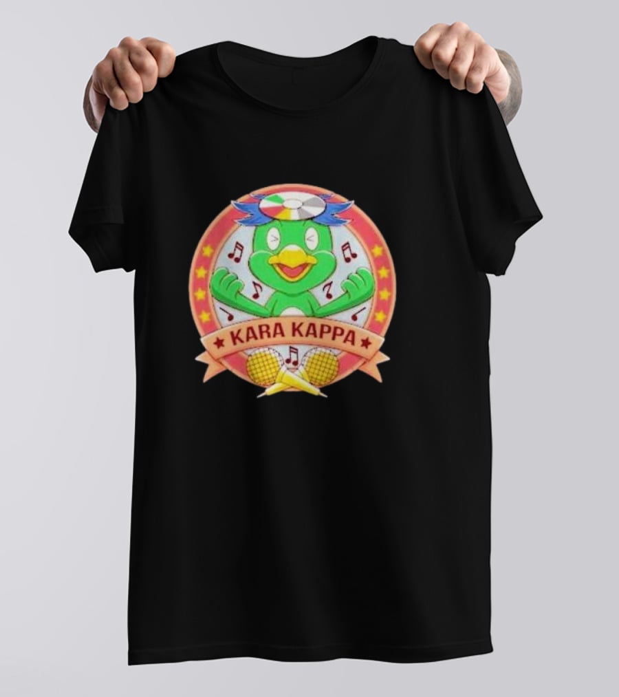 Karaoke Kappa Music Japan Monster Kara Kappa Music Notes Cartoon T-Shirt