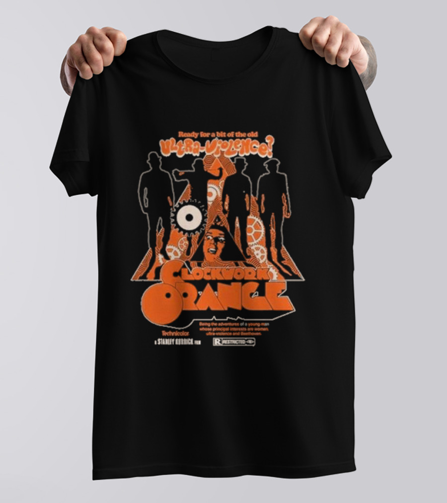 Ready For A Bit Of The Old Ultra-Violence Clockwork Orange Silhouettes Stanley Kubrick Retro Pullover T-Shirt