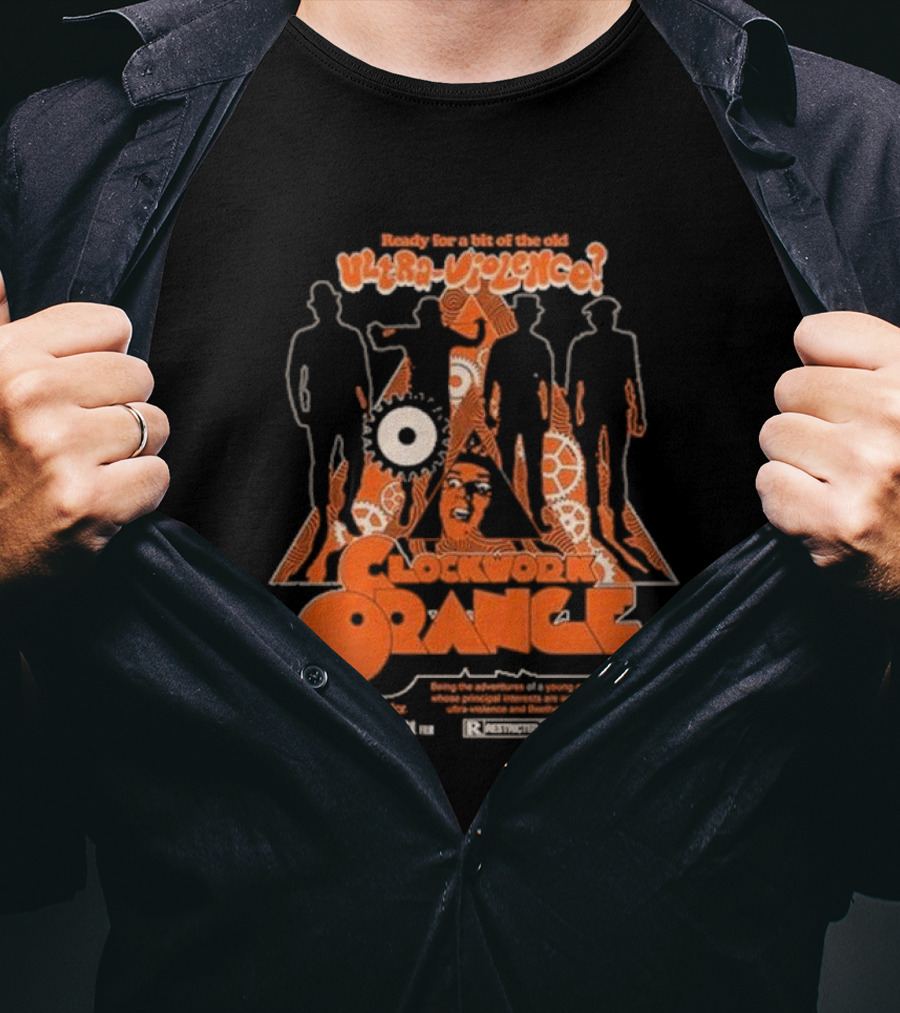 Ready For A Bit Of The Old Ultra-Violence Clockwork Orange Silhouettes Stanley Kubrick Retro Pullover T-Shirt