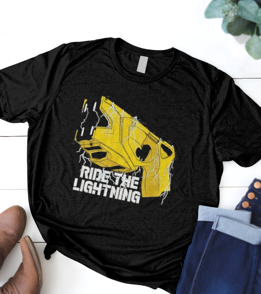 Ride The Lightning CBC Yellow Gun With Electric Bolts T-Shirt
