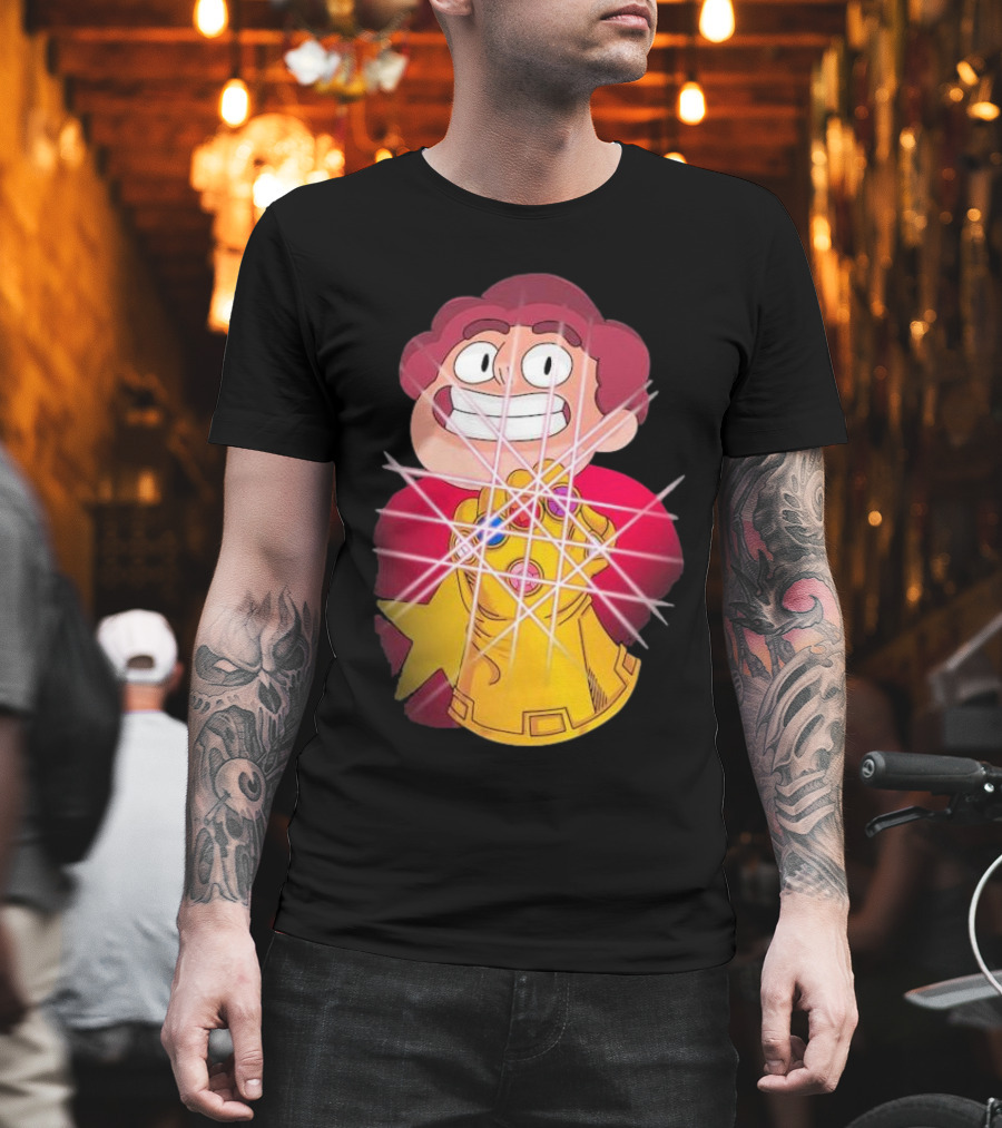 Steven Universe Wearing Infinity Gauntlet With Gems T-Shirt