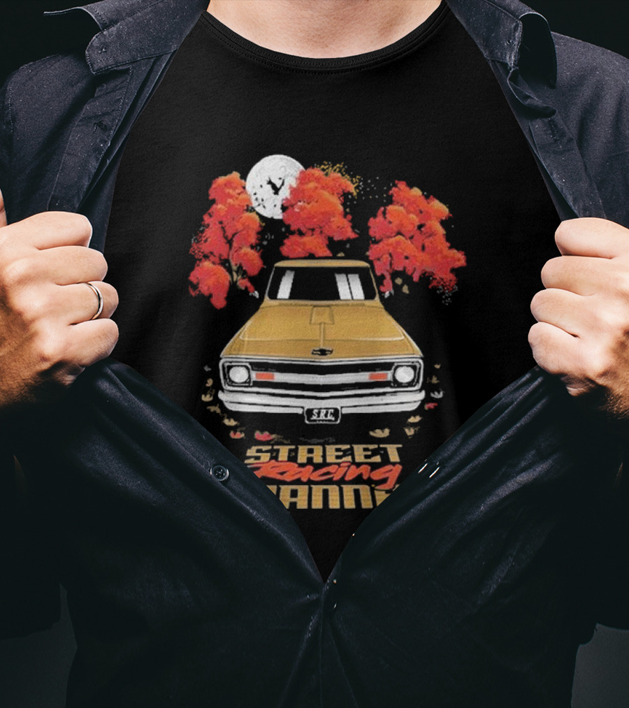 Street Racing Channel Fall Classic Car Autumn Moon T-Shirt