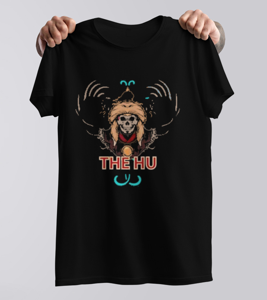 The Hu Skull Design With Mongolian Headdress And Text T-Shirt