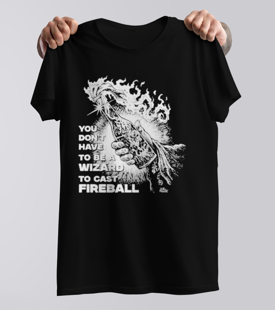 You Don't Have To Be A Wizard To Cast Fireball Diablo Macabre Flame Bottle T-Shirt