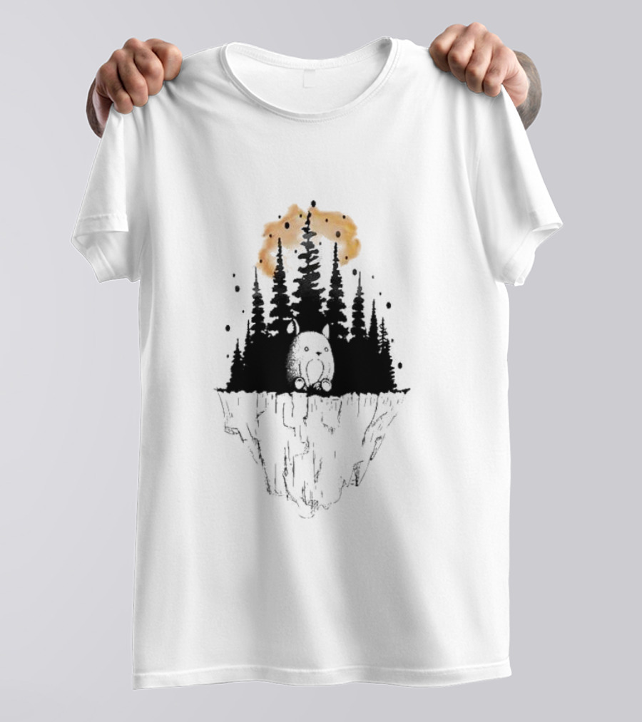 Forest Island Mystique Cute Creature On Floating Cliff T-Shirt