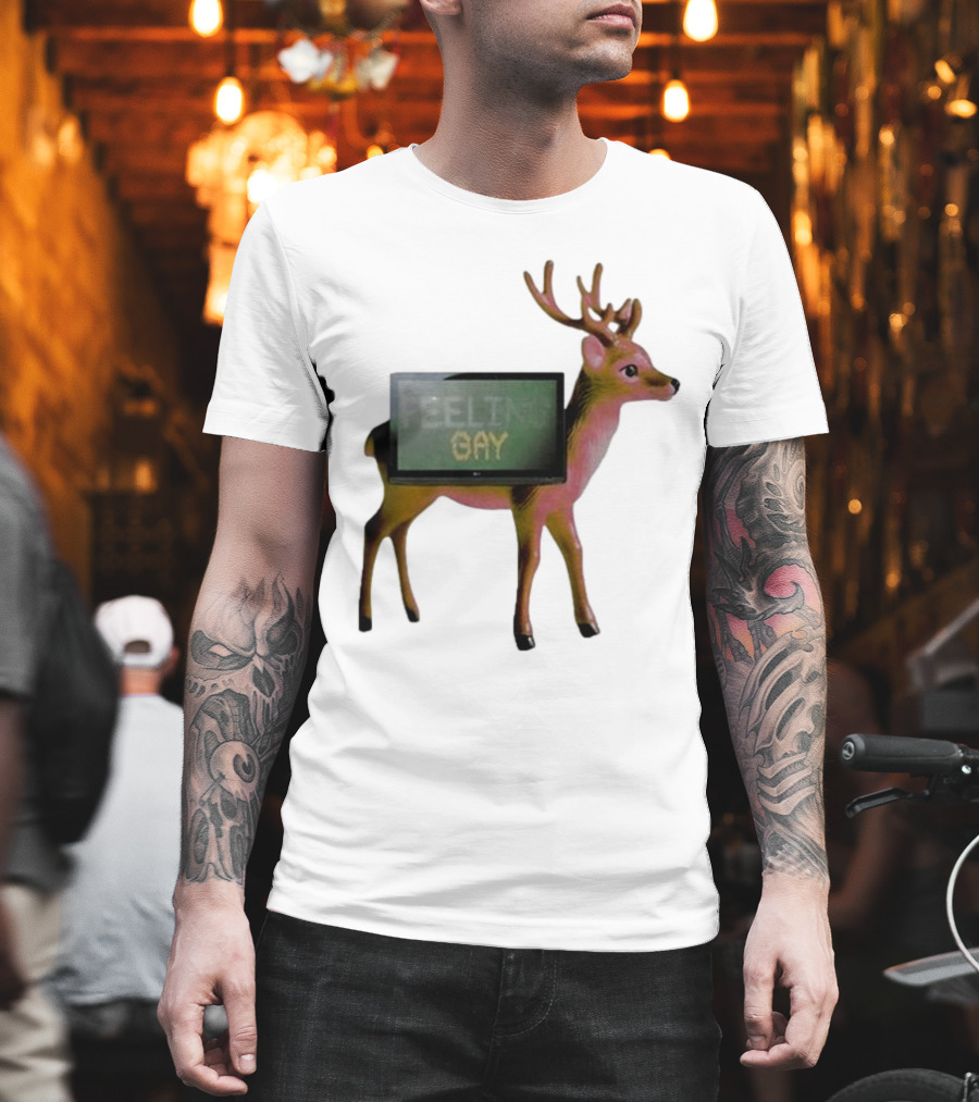 Jean Pierre Feeling Gay Deer With TV Screen T-Shirt
