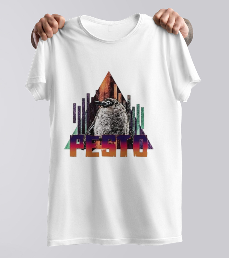Pesto Penguin Retro Triangle Vibe T-Shirt