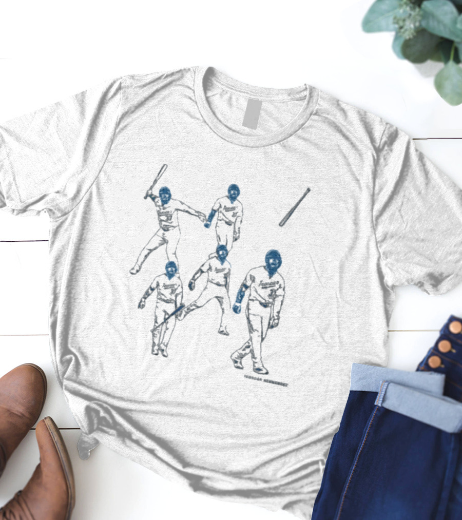 Teoscar Hernandez Bat Flip Baseball Sequence Dodgers T-Shirt