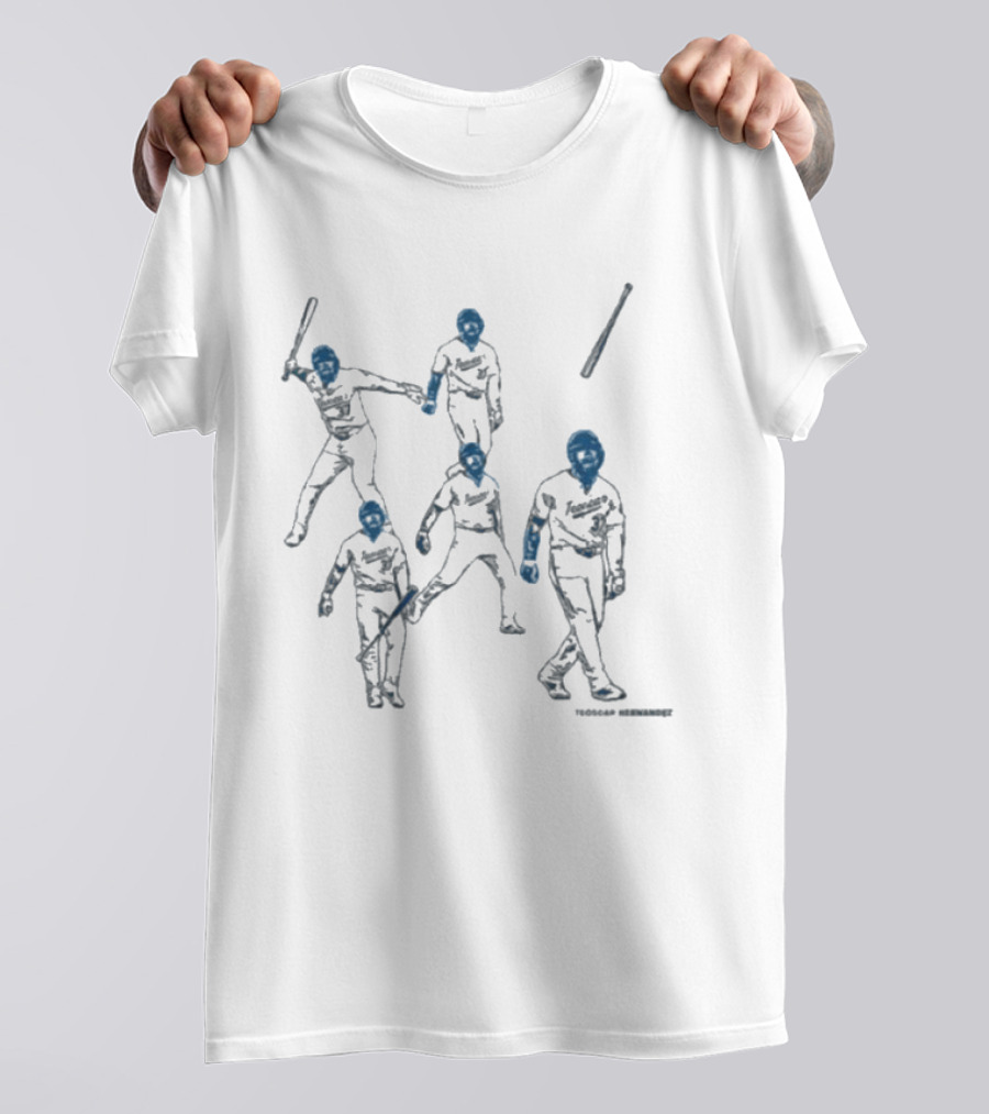 Teoscar Hernandez Bat Flip Baseball Sequence Dodgers T-Shirt