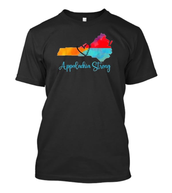 Appalachia Strong Heart Shape North Carolina Virginia Map T-Shirt