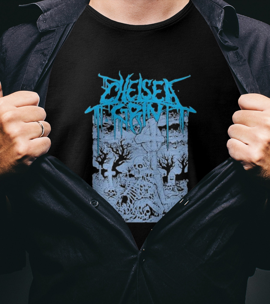 Chelsea Grin Skeleton Cemetery Scene T-Shirt