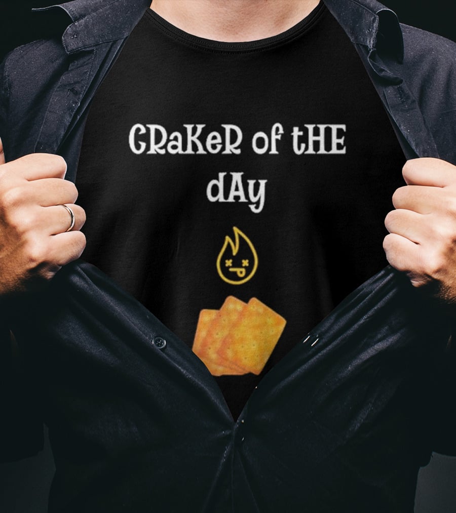 Cracker Of The Day Funny Fire Emoji Icon With Crackers T-Shirt