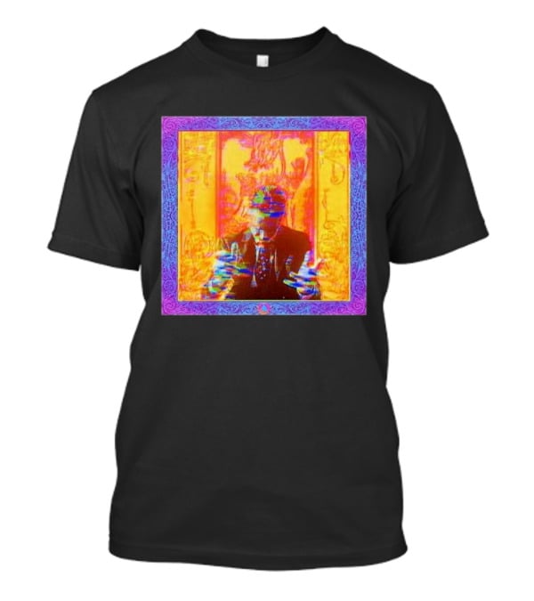 Dragons Ft Jordan Peterson Psychedelic Portrait With Ornate Border T-Shirt