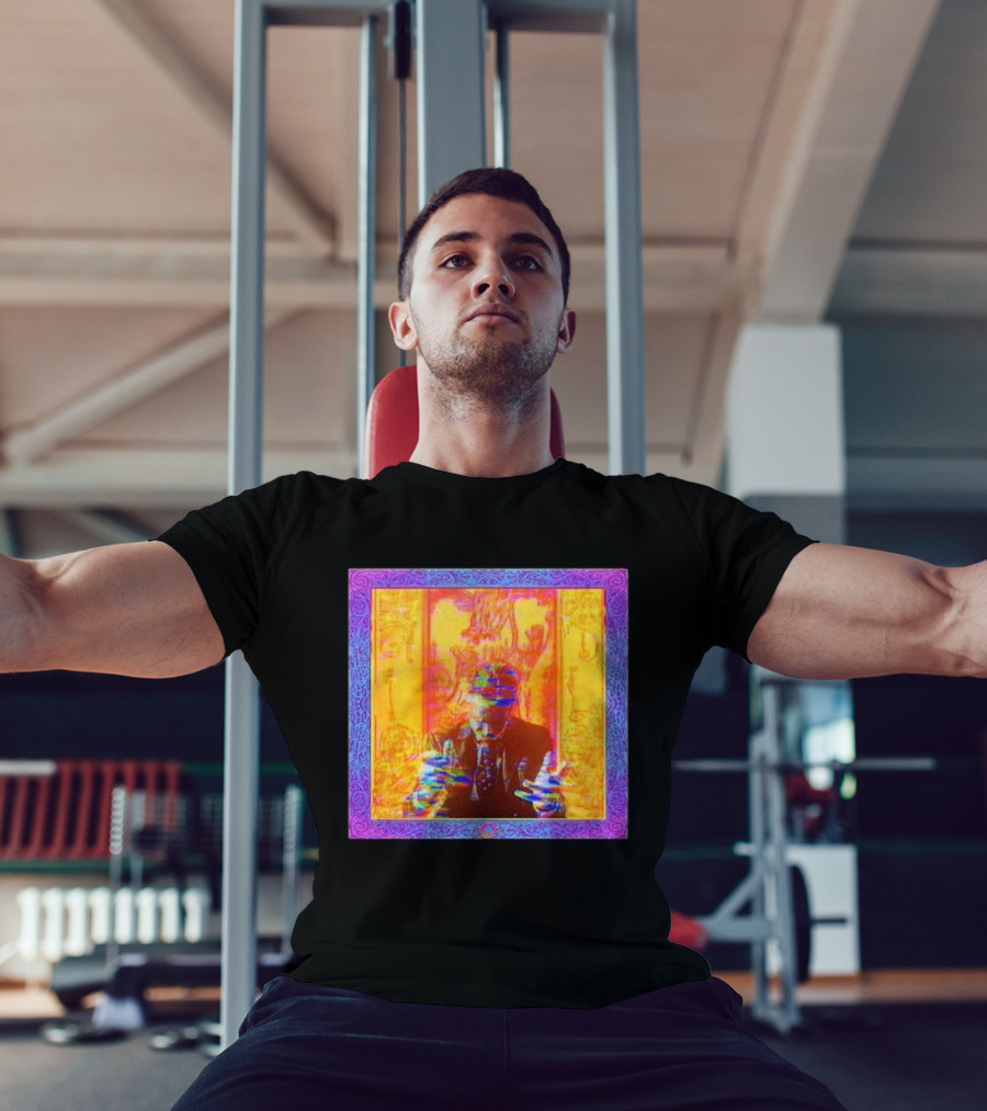 Dragons Ft Jordan Peterson Psychedelic Portrait With Ornate Border T-Shirt
