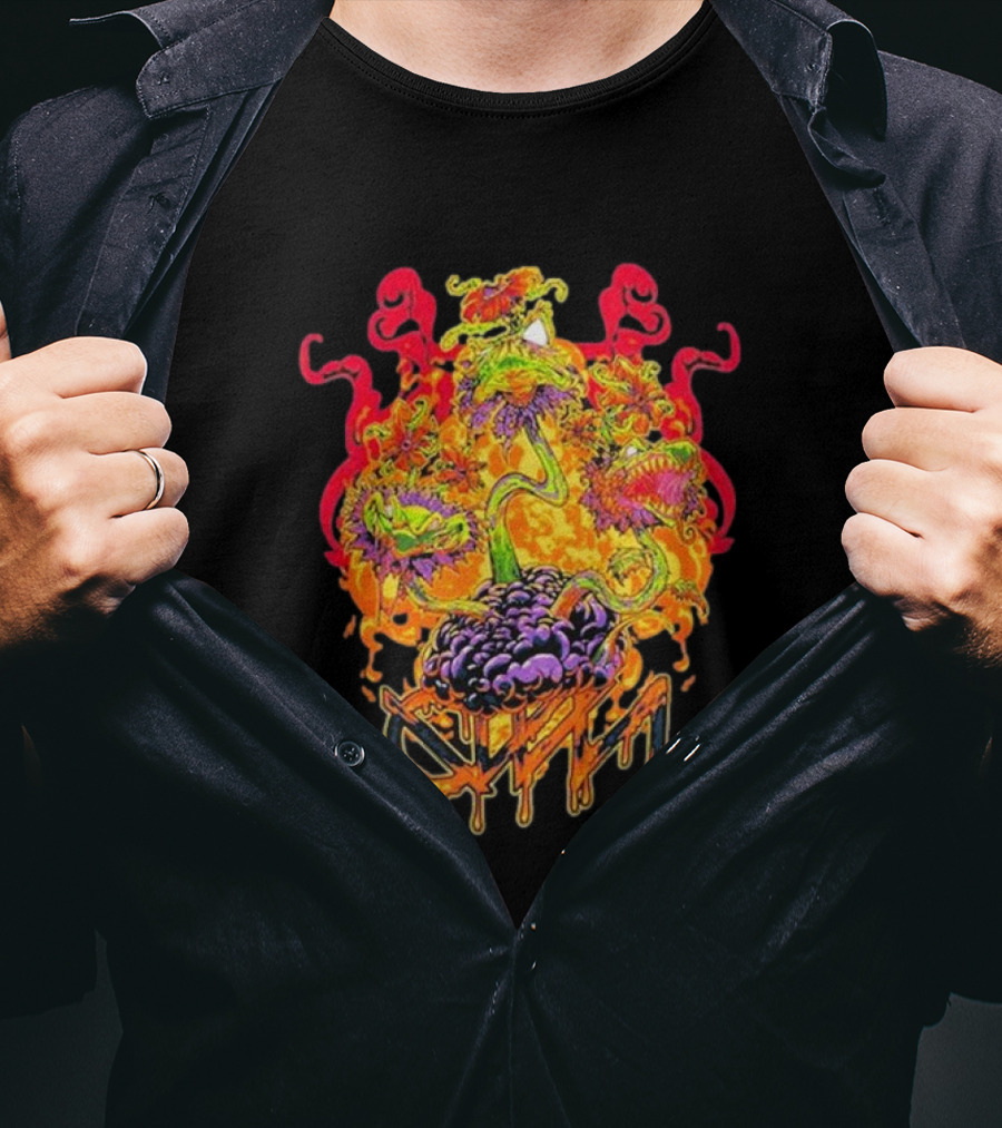 Ganja White Night Wobbleween 3 Psychedelic Monster Heads T-Shirt