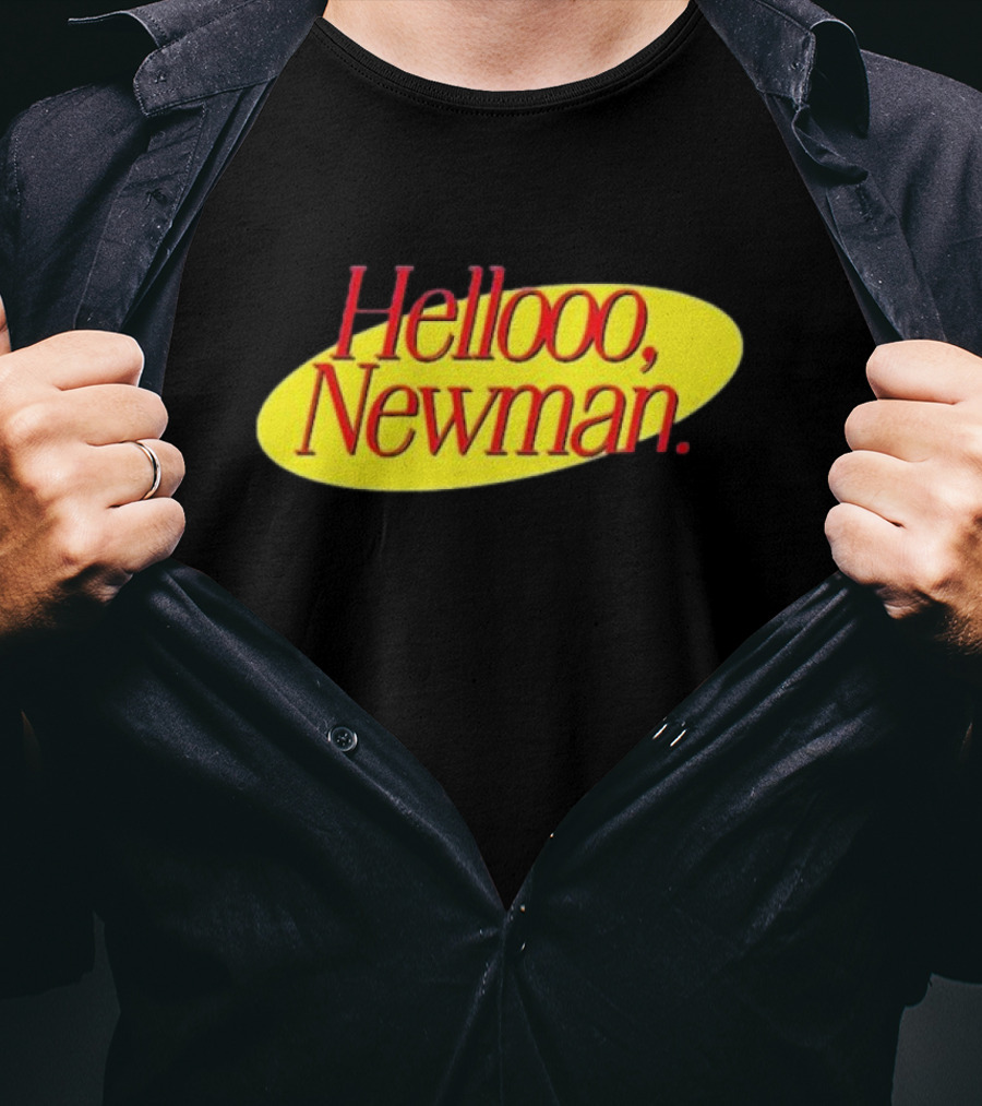 Hello Newman Seinfeld Catchphrase Yellow Oval T-Shirt