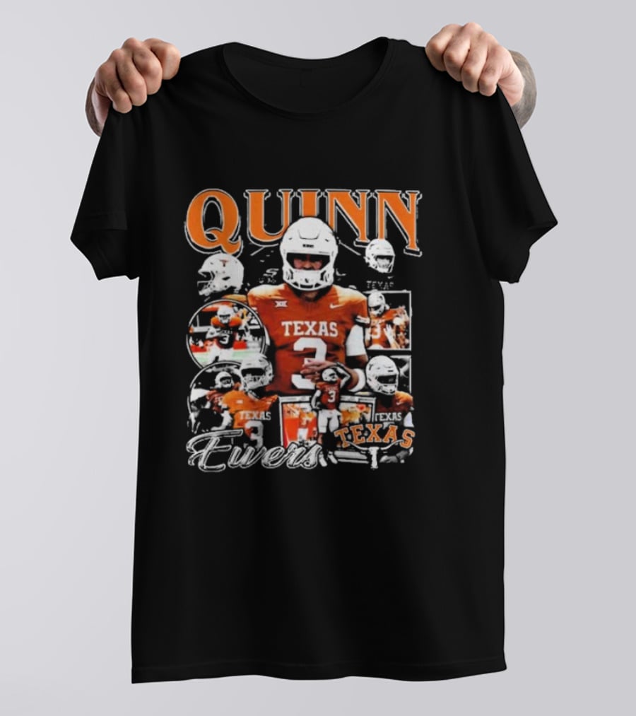 Quinn Ewers Texas Football Player Collage T-Shirt
