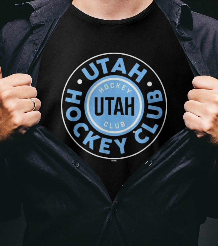 Utah Hockey Club Symbol Black Circular T-Shirt
