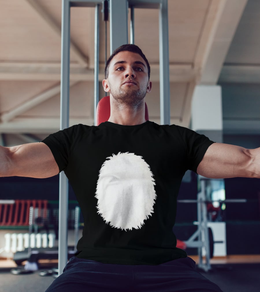 White Furry Belly DIY Costume Cosplay Animal Theme Panda Bear Cat Skunk Deer T-Shirt