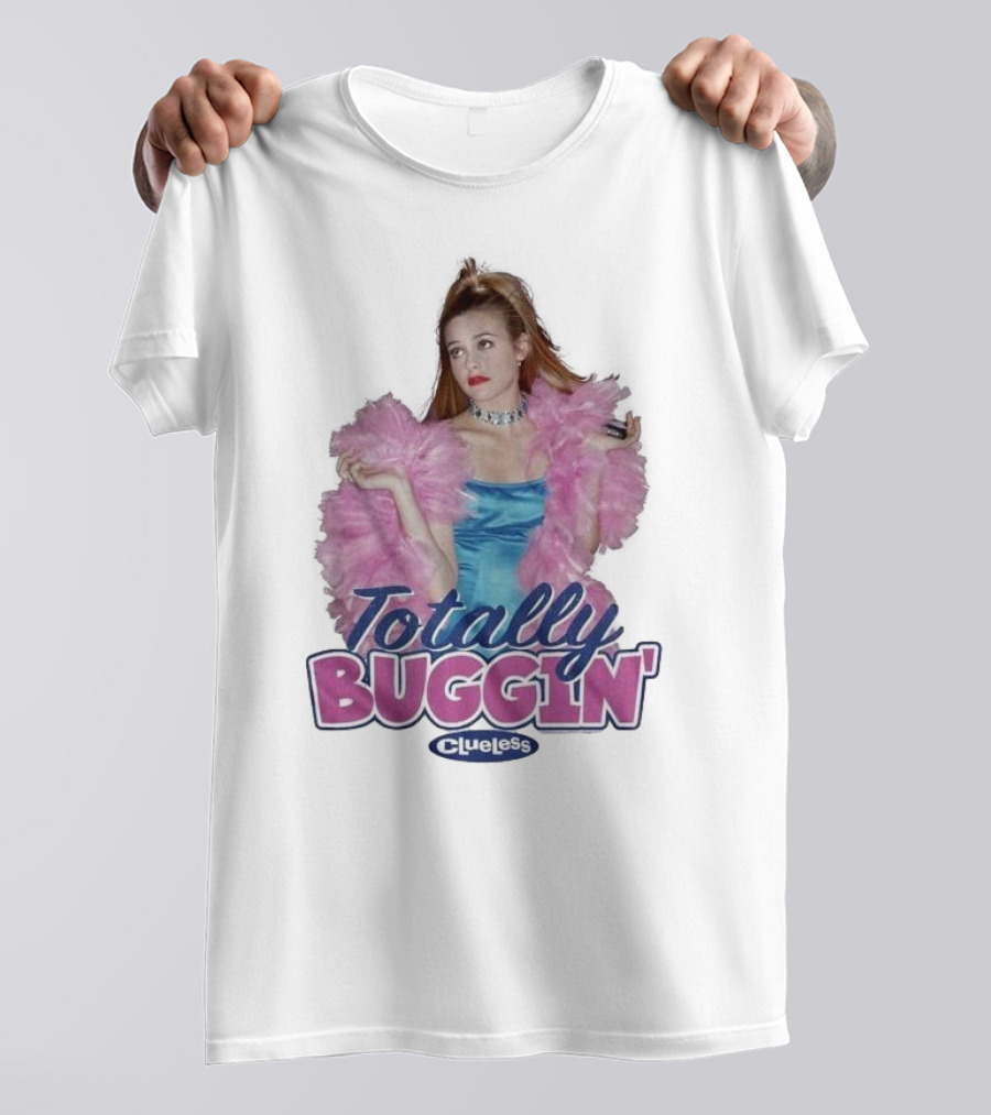 Clueless Totally Buggin' Pink Feather Boa Iconic Look T-Shirt