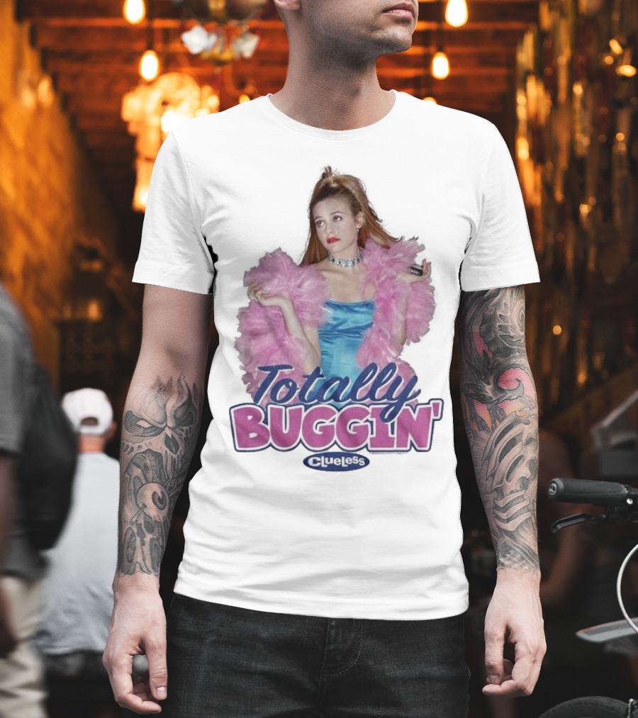 Clueless Totally Buggin' Pink Feather Boa Iconic Look T-Shirt