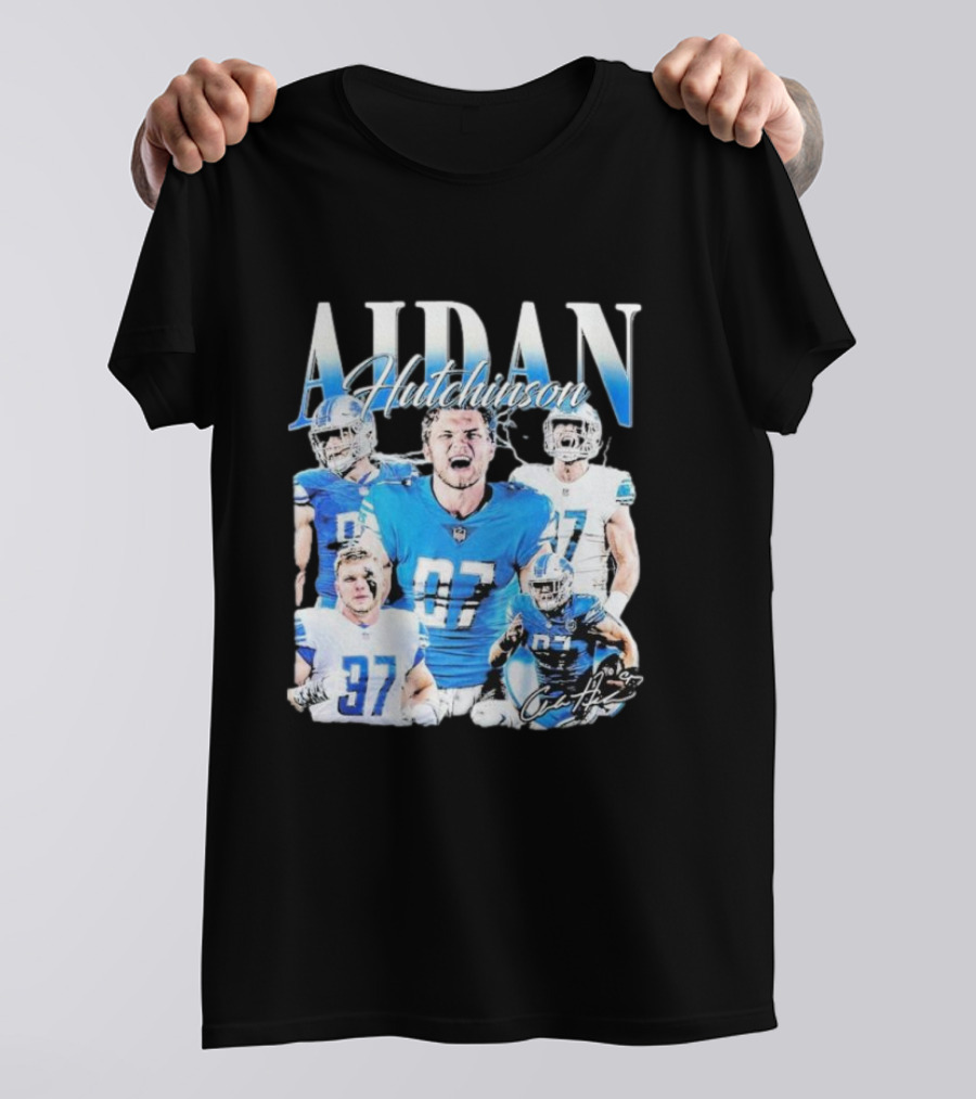 Aidan Hutchinson Detroit Lions 97 Football Star T-Shirt