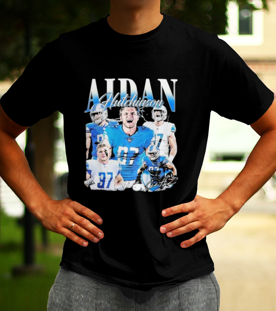 Aidan Hutchinson Detroit Lions 97 Football Star T-Shirt