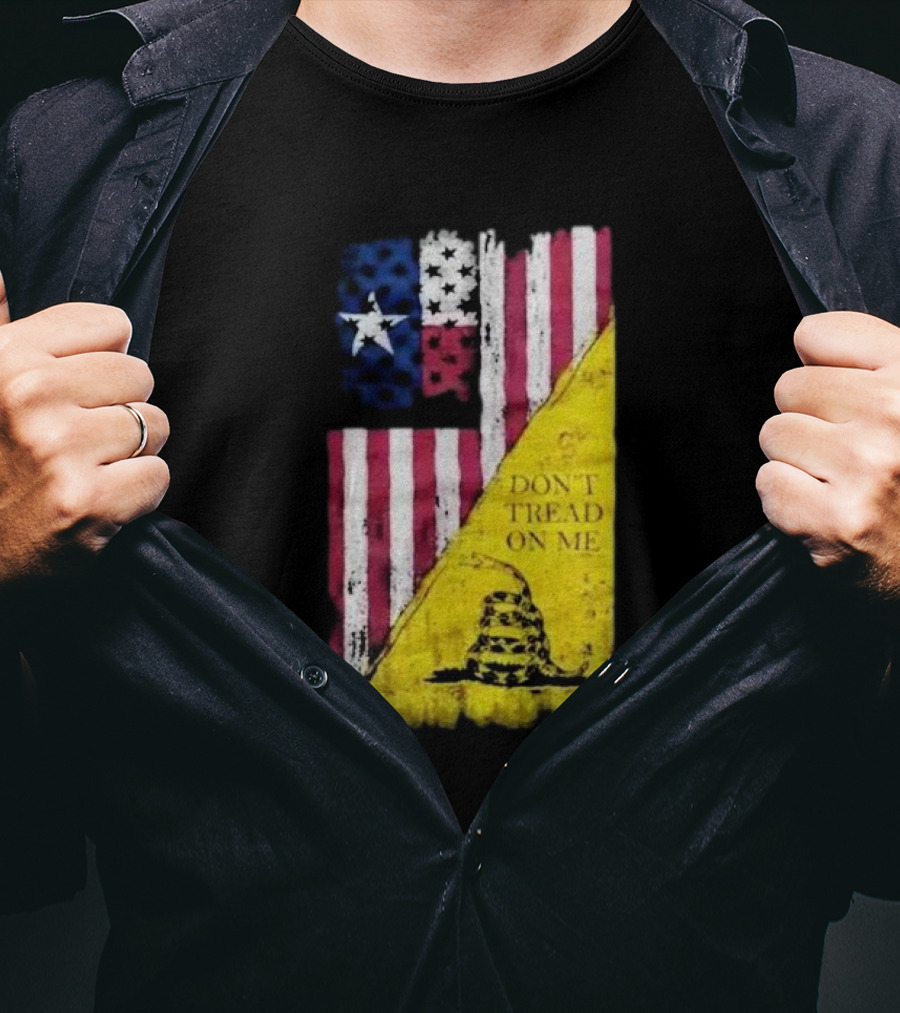 Don’t Tread On Me American Flag Gadsden Snake Vintage T-Shirt