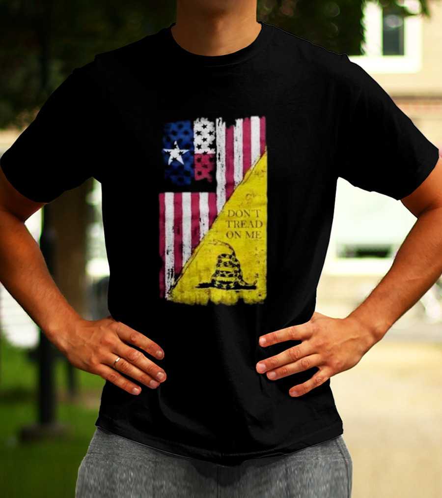 Don’t Tread On Me American Flag Gadsden Snake Vintage T-Shirt