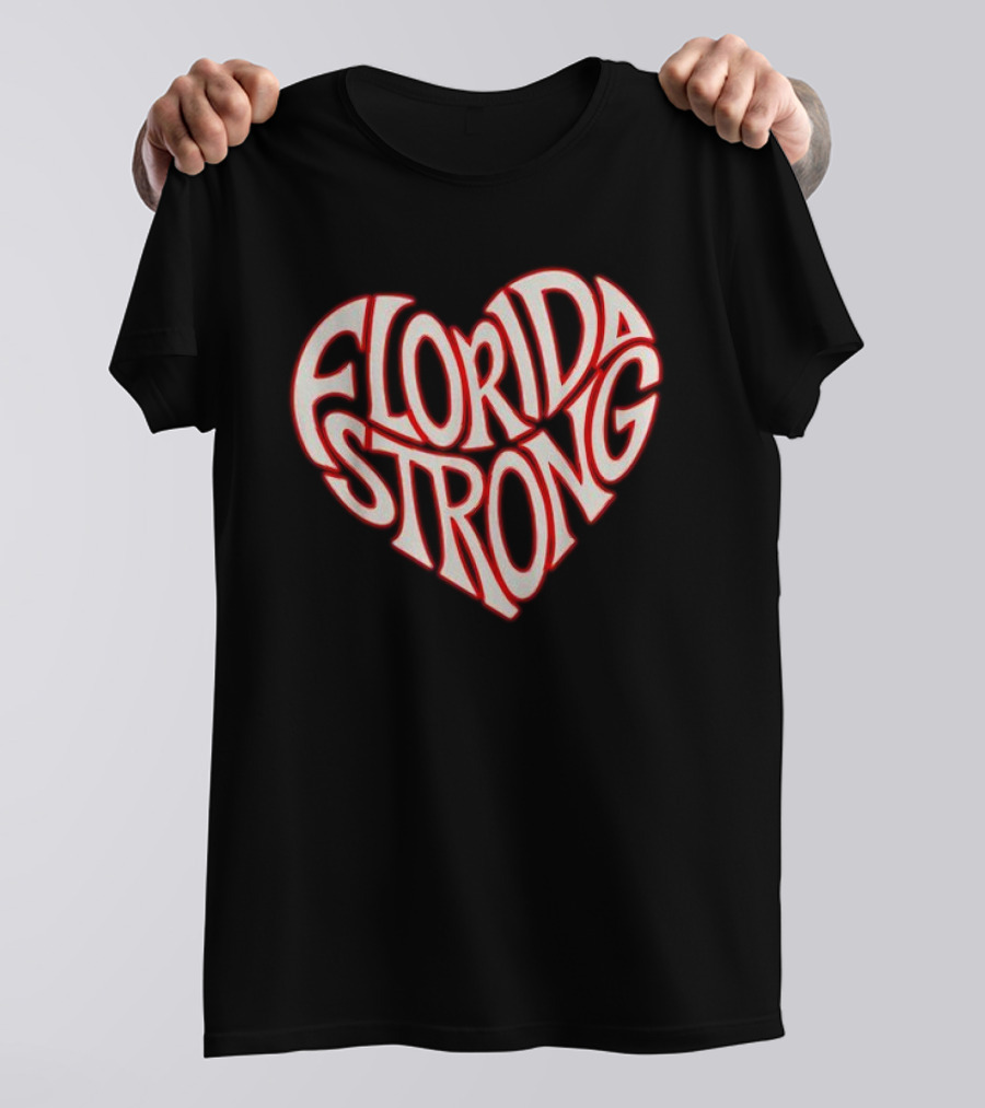 Florida Strong Heart Typography State Pride T-Shirt