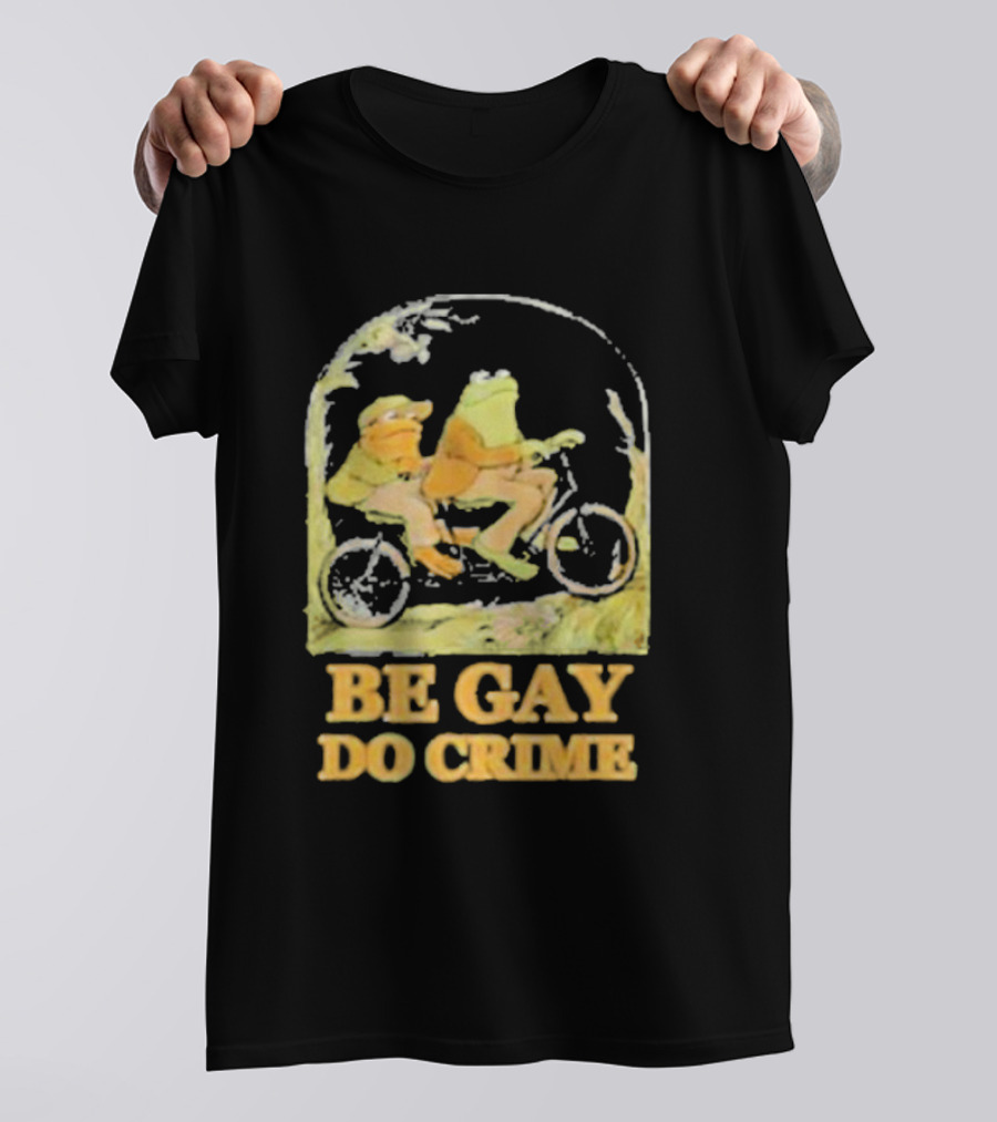 Frogs Be Gay Do Crime Bicycle Adventure T-Shirt