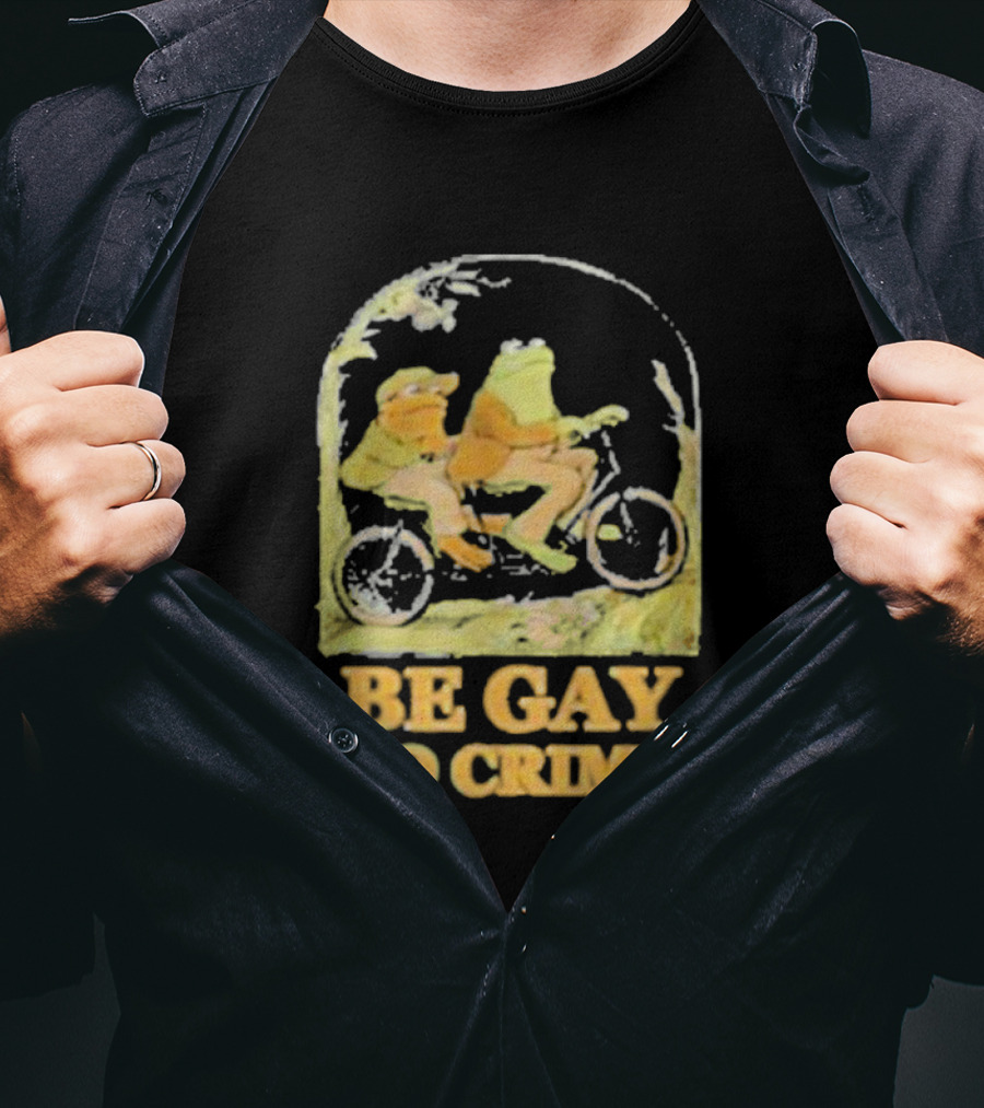 Frogs Be Gay Do Crime Bicycle Adventure T-Shirt