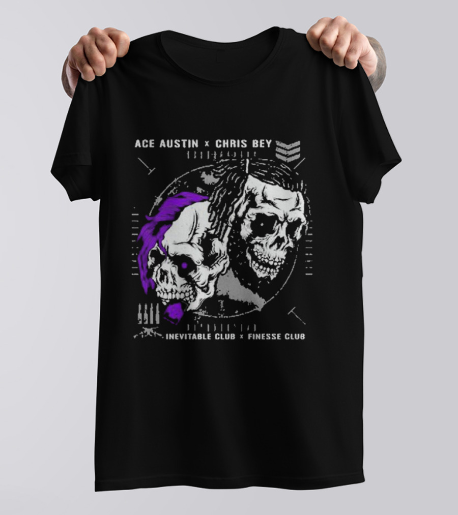 Ace Austin Chris Bey Inevitable Club Finesse Club Skulls T-Shirt