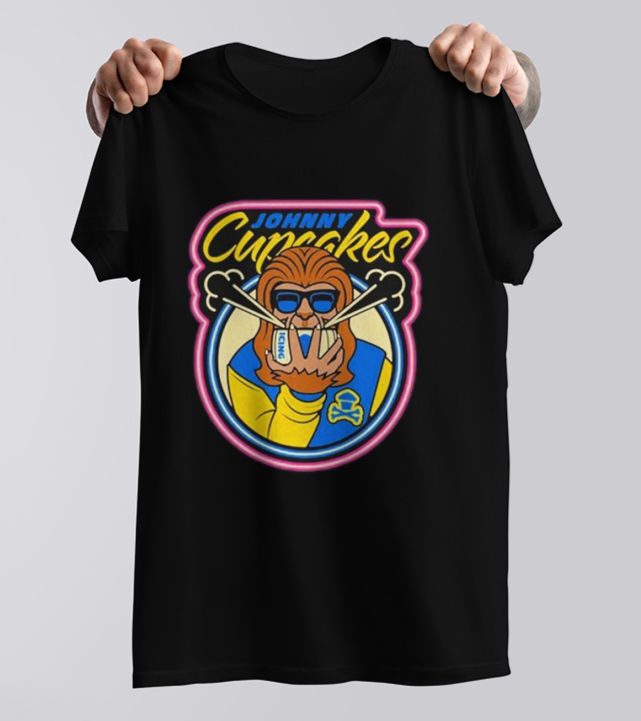 Johnny Cupcakes Wolfie Iconic Logo Sunglasses Chopsticks T-Shirt