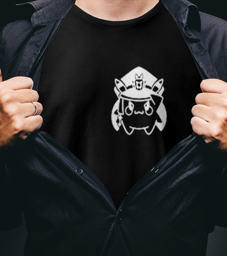 Matara Kan Store Cadet Momo Pikachu Hat Cat Ears Patch T-Shirt